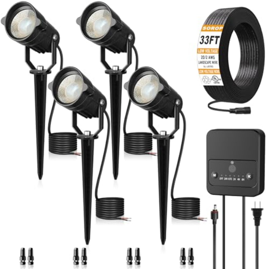 Outdoor Lighting Kit With Transformer - Kit de Iluminação para Paisagismo, Luzes