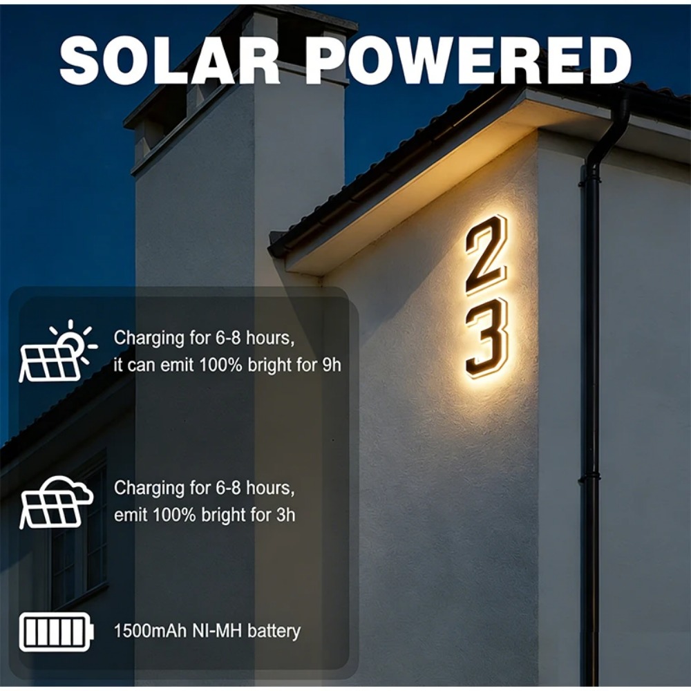 Novo Placa de Endereço Solar L - Outdoor Lighting Lux avaliação e preço