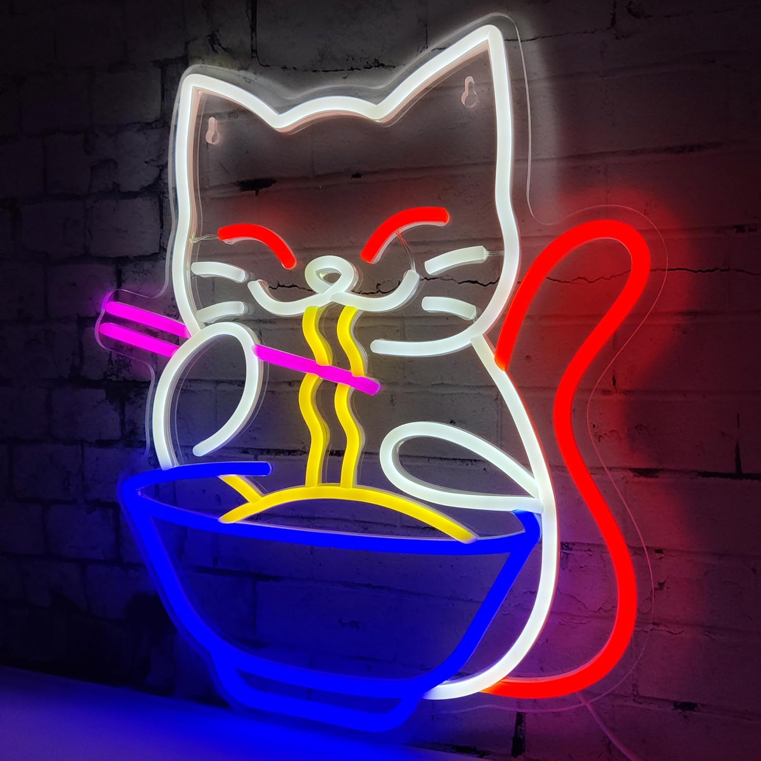 Lucky Cat Noodle LED Neon Ligh - Outdoor Lighting For Store avaliação e preço